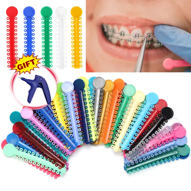 1040 Pcs Dental Orthodontic Mixed Color Ligature Ties Braces Elastic Rubber Band