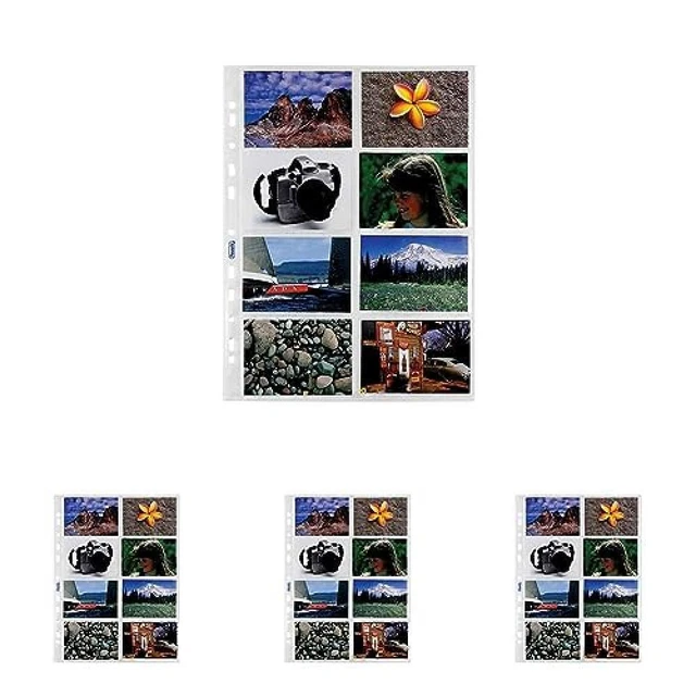 (TG. 10 x 7 cm (Confezione da 4)) Favorit 100460145 - Busta Porta Foto 16 Tasche