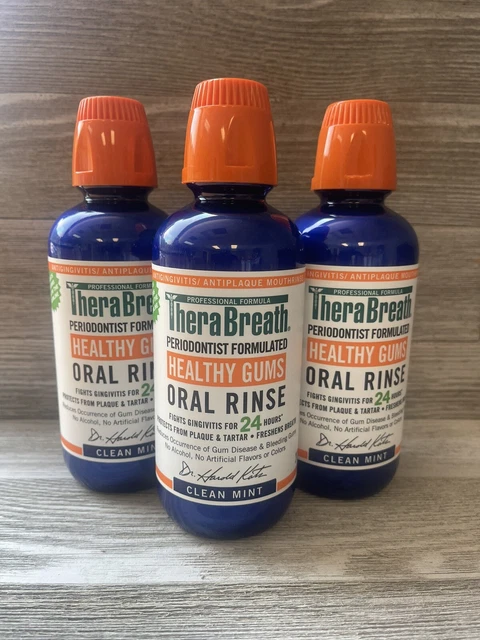 3X TheraBreath Healthy Gums Oral Rinse Clean Mint 16 oz