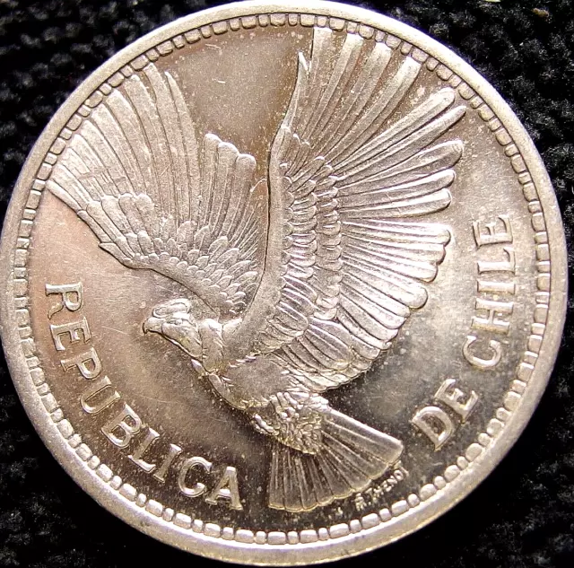 Chile Uncirculated 1957 10 Pesos Aluminum Coin