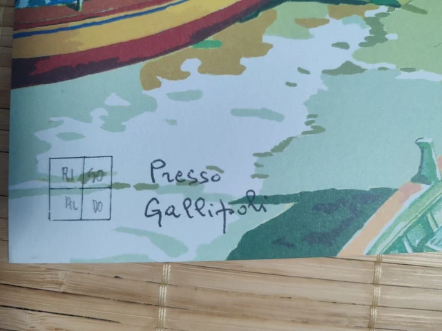 PRESSO GALLIPOLI, SERIGRAFIA di Aldo Riso, cm.30x21 firmata dall ...