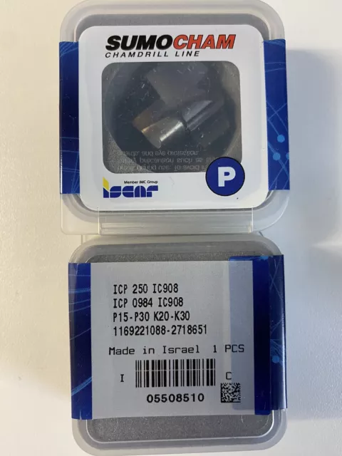 1x Iscar Wendeplatten VHM Ø 25,00 mm  Bohrkronen ICP 250 IC908 ICP 0984 IC908