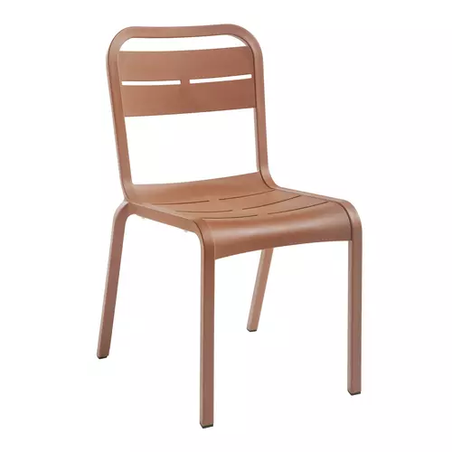 Grosfillex UT011814 Vogue Terracotta Indoor/Outdoor Stacking Chair - 4 Per Set