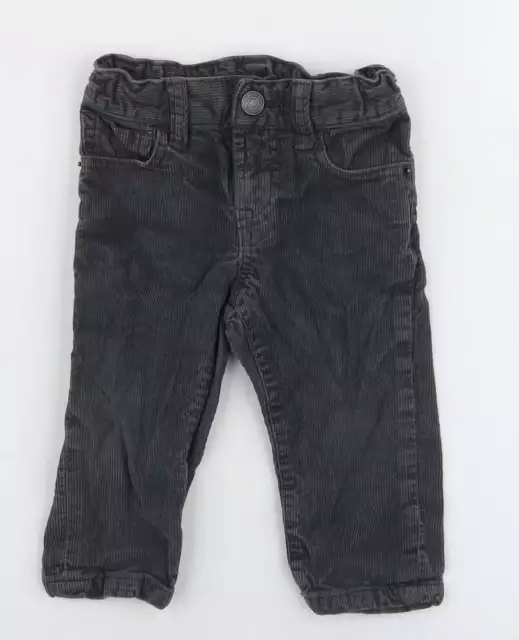 Gap Boys Grey 100% Cotton Cargo Trousers Size 12-18 Months Zip