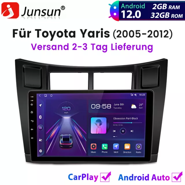 Für Toyota Yaris 2005-2012 Carplay Autoradio Android12 GPS NAVI BT FM DAB+ 2+32G
