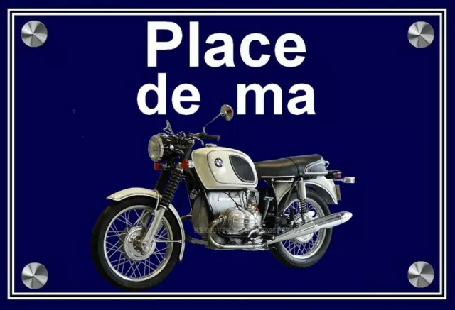 plaque " PLACE DE MA BMW R 75 / 5  blanche   " ( idée cadeau  )