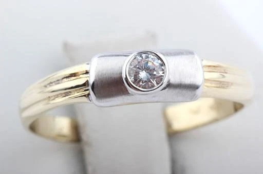 Ring Zirkonia 585 bicolor Gold Gr 58  *