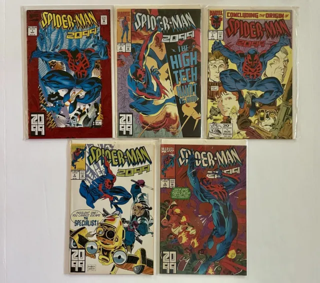 Spider-Man 2099 #1, 2, 3, 4, & 5 Marvel Comics 1992 VF-NM 1st Prints