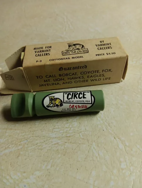 New Vintage Circe Bobcat Coyote Fox Call of Wild Game Hunting Predator Varmint