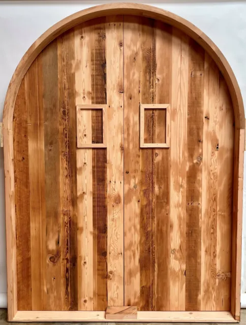 Rustic Double door solid wood oak mahogany alder birch maple Choose species/size