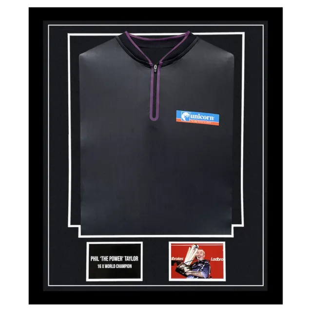 Signed Phil 'The Power' Taylor Framed Display Shirt - 16 x World Champion +COA