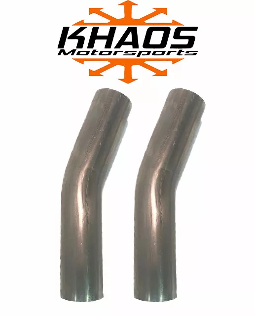 1.75" 1-3/4" 22.5 DEGREE 304 STAINLESS 16ga MANDREL BEND EXHAUST TUBING 2Pack SS