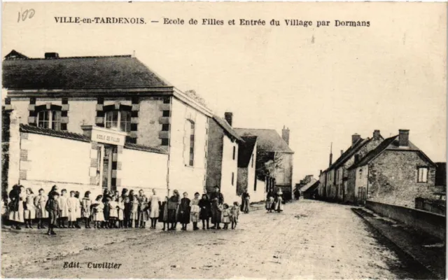 CPA VILLE-en-TARDENOIS-École de Filles, Entrance to the Village by DORMANS (491540)