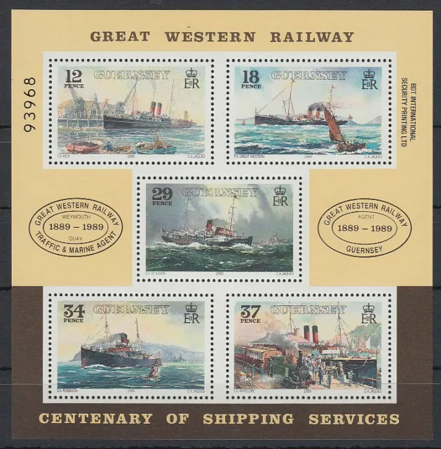 GB-Guernsey 1989 ** Bl.5 A Seefahrt Sea Travel Schiffe Ships Transport [sv1993]