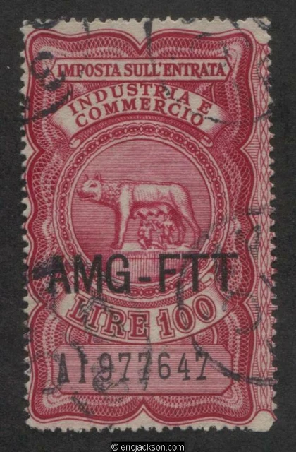 Trieste Industry & Commerce Revenue Stamp, FTT IC91 left stamp, used, F