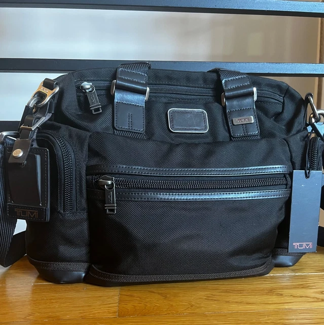 Tumi Alpha Bravo Brooks Slim Brief Black with Brown Trim Excellent Condition