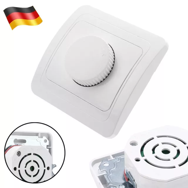 LED Dimmer Drehdimmer Schalter 230V 4 bis 300W für dimmbare Lampen Unterputz DE