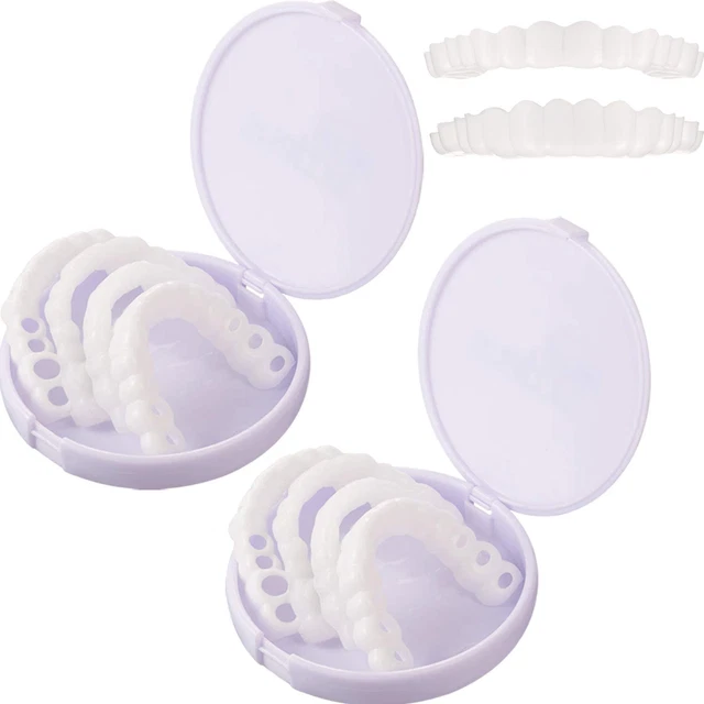 Lot De 2 Paires De Faux Dents Temporaires Pour Dentier Placages De Dents