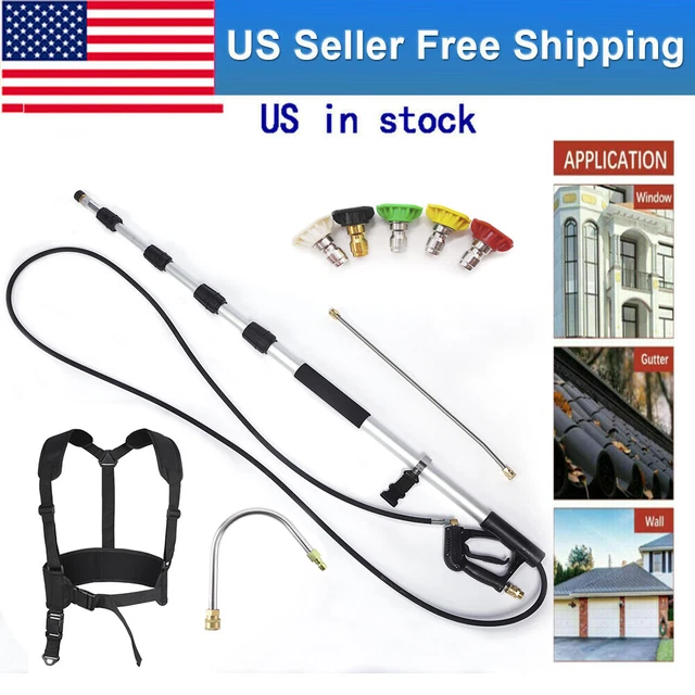 18FT 4000PSI 5section Pressure Washer Gutter Cleaner Telescoping Extension Wand