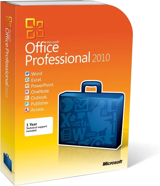 Complete Computer Image MICROSOFT OFFICE 2010 Professional 1 Utilisateur PC DVD Licence ...