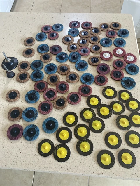 Multi Color 82 Lot 2" 3M Scotch Brite Roll Lock Surface Sanding Disc
