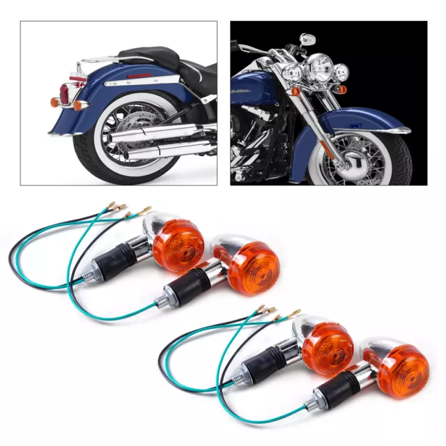 4 Amber Bullet Motorcycle Mini Turn Signal Indicator Light pour Honda Harley rt