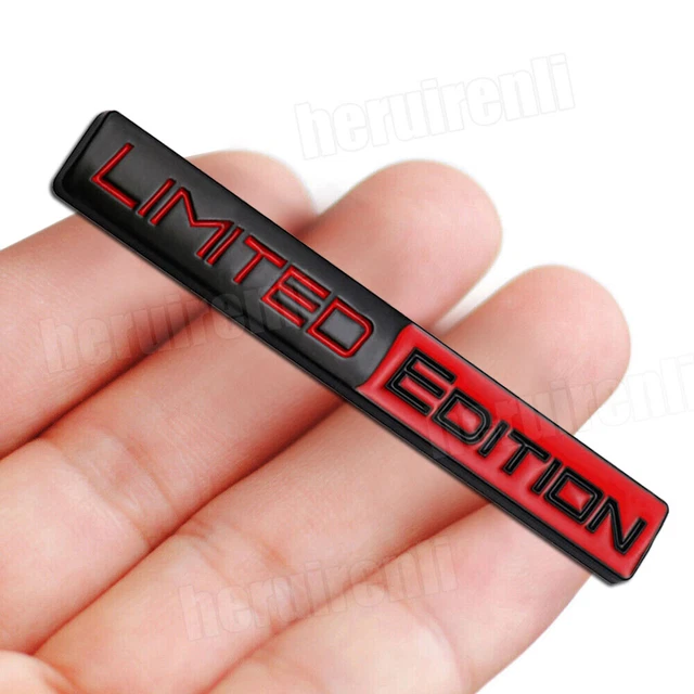 Emblème Turbo 3.0L Métal Argent/Rouge – Badge Voiture Coffre Style Sportif 7.5x2 Cm