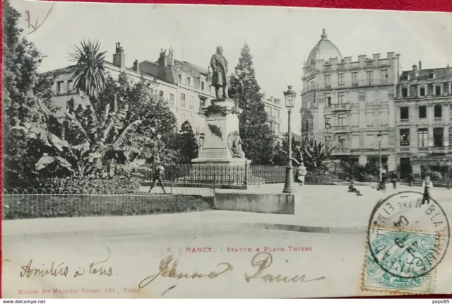 54 NANCY - Statue et Place Thiers (Maison des Magasins Réunis, édit), n° 8
