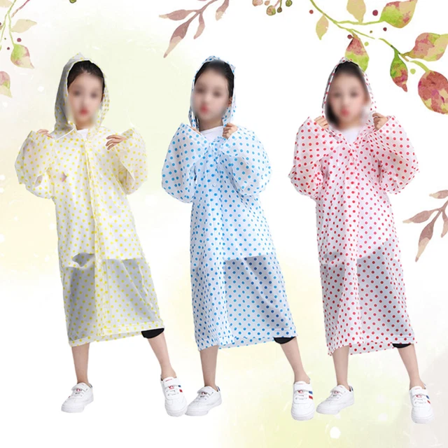 3 Pcs Poncho Antipioggia Trasparente Giacca Bambina Copertura