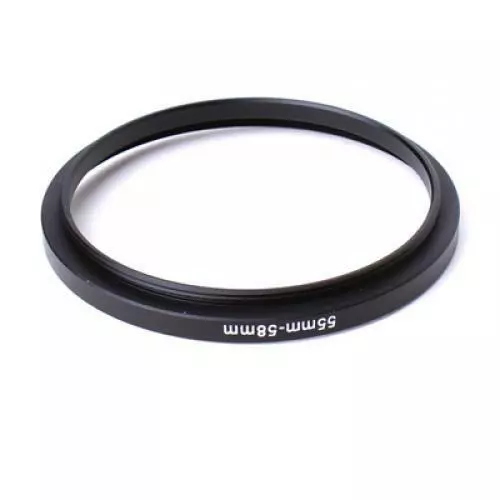 55mm to 58mm Metal Step Up Filter Ring Stepping Adapter