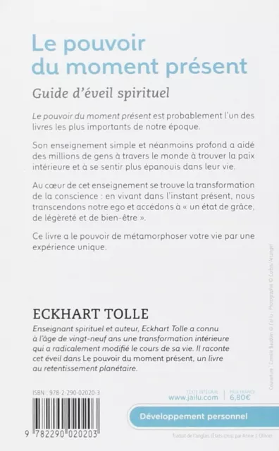 Le Pouvoir du Moment Présent  - Guide d'éveil spirituel de Eckhart Tolle -NEUF 2