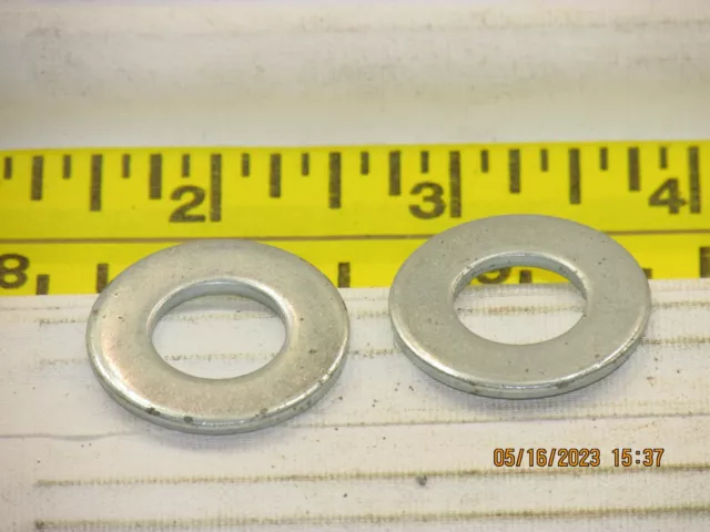 The listing is for:(2) 1/2" SAE flat washers, Zinc plated steel, 1/2"(.07"thick)