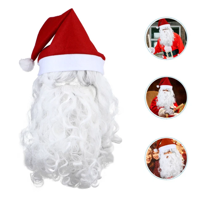 Peluca de Navidad para niños Santa tocados Cosplay 3 piezas
