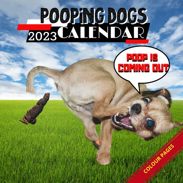 POOPING DOGS CALENDAR 2023 Funny 2023 Calendar.Gag Gift for Dog Lovers