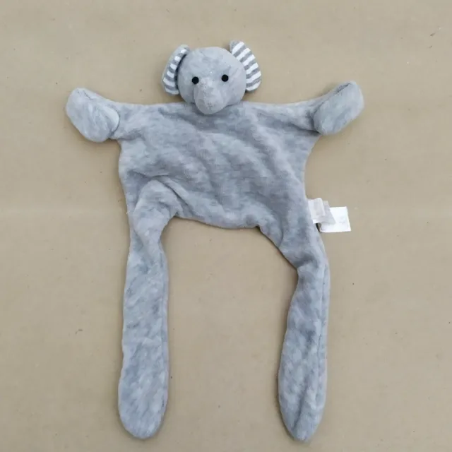 Jojo Maman Bebe Grey Elephant Baby Comforter Doudou Blanket Blankie Soother
