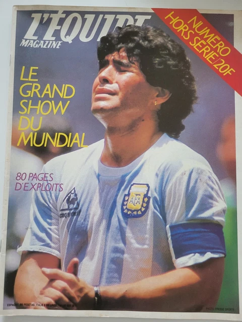 Affiche Officielle Coupe Du Monde 1986 - Équipe D'Argentine & Maradona - Vintage Originale