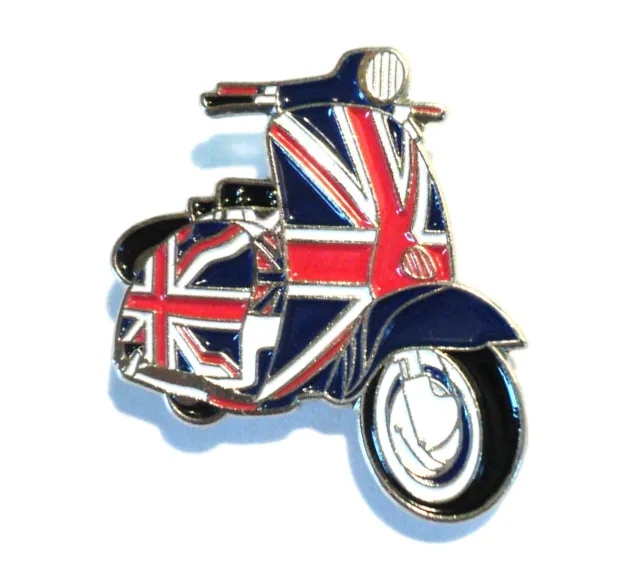 New Union Flag GB Great Britain Scooter MOD Metal Scooterist Bike Enamel Badge