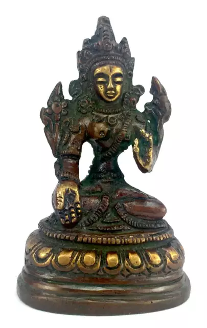 Weiße Tara Sitatara Bodhisattva … Bronze Messing … Indien … Talisman … 8cm hoch