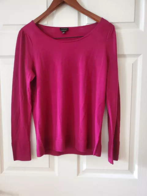 Talbots Soft pure Merino Wool Pullover Sweater Fuscia Sz Medium