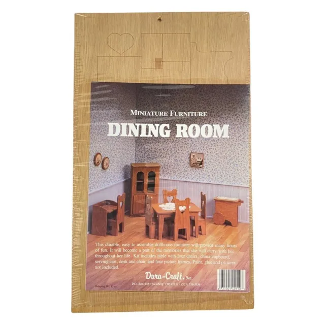 Dura-Craft Miniature Dollhouse Furniture Dining Room Sealed & New Diy Kit