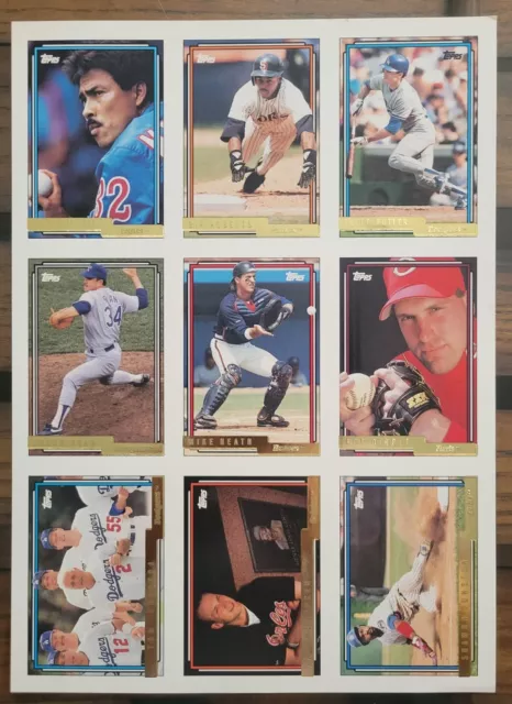 1992 Topps Pre-Production Gold Uncut Sheet Dennis Martinez ...