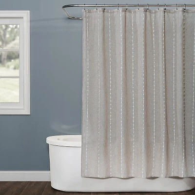 Davidson Stripe Shower Curtain Natural - Saturday Knight Ltd. Davidson Stripe Shower Curtain Natural - Saturday Knight Ltd.