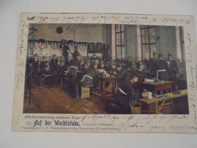 Künstler AK Auf der Wachstube. usw. Soldaten,Raum,Zimmer usw. gel.10.4.05