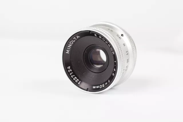 Minolta E. Rokkor 50mm f4.5 Enlarging Lens for 35mm Negs.   39mm Leica Screw Fit