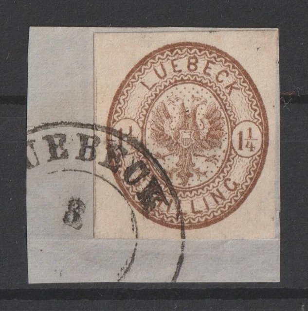 Lübeck 1864 Mi.Nr. 13b Briefstück 100,00 Euro.