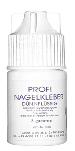 Nagelkleber Tipkleber 3 g Profi Kleber Kunstnägel Tips extra stark Nail Glue