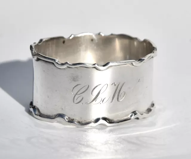 Vintage Australian Sterling Silver Napkin Ring by WJ Sanders - Scalloped