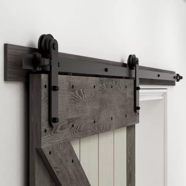 CCJH 4FT-20FT Sliding Barn Door Hardware Kit Track For One/Two Wood Doors