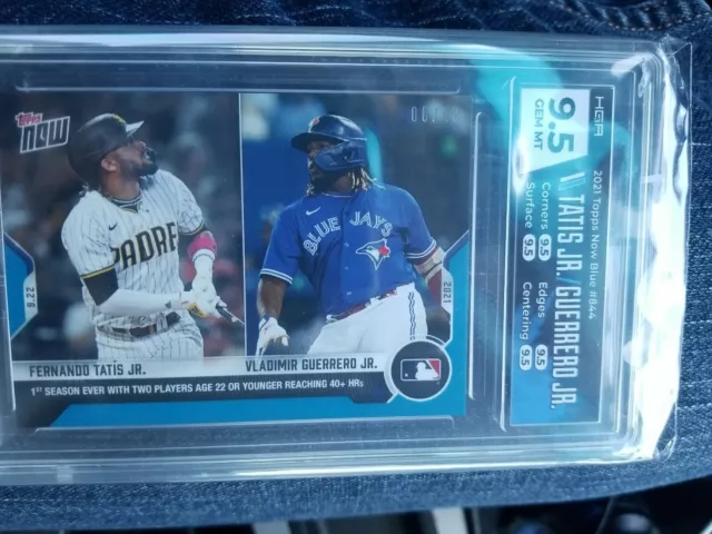 HGA 9.5 #D/49 2021 TOPPS NOW 844 Fernando Tatis Jr. / Vladimir Guerrero Jr.