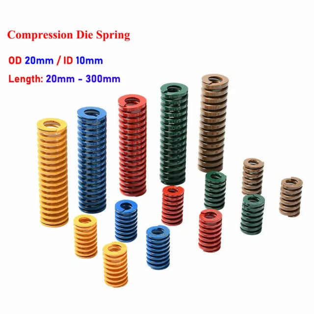 OD 20mm / ID 10mm Compression Die Spring TF TL TM TH TB Heavy Load Duty Springs